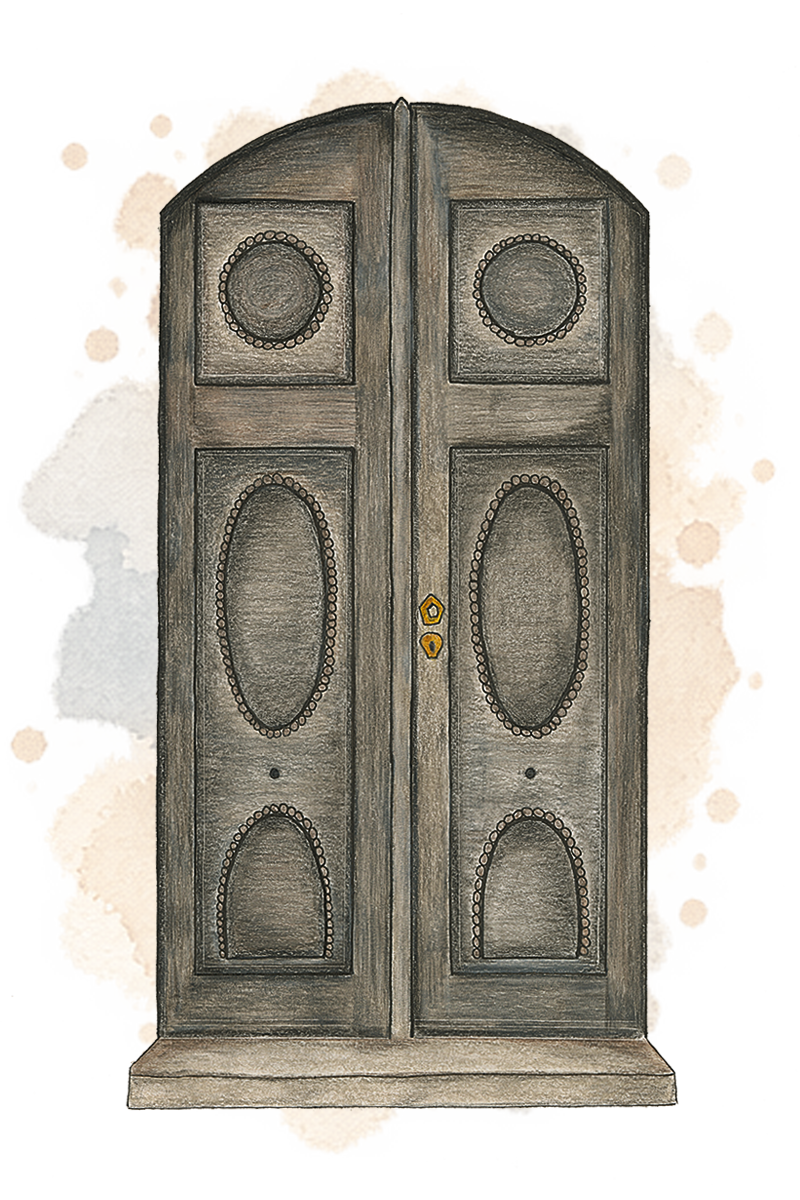Hand-drawn door of Maktab Anbar
